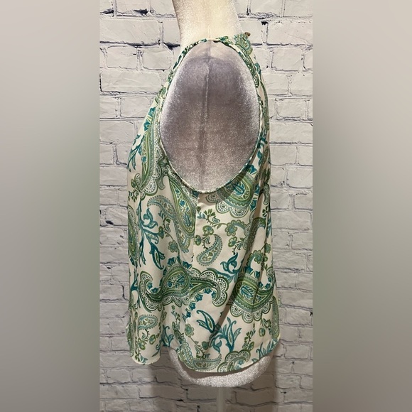 SHEIKE - Perfect in Paisley Halter Top Green And White Size 6 - Picture 4 of 7